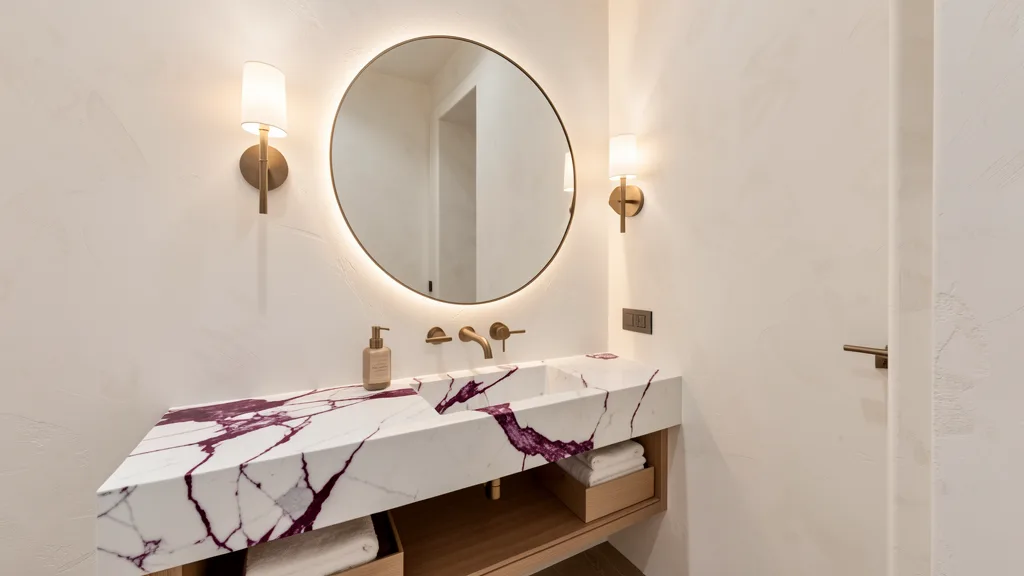 Bathroom — Violet Vein Vanity — konsep desain Lockin Stone